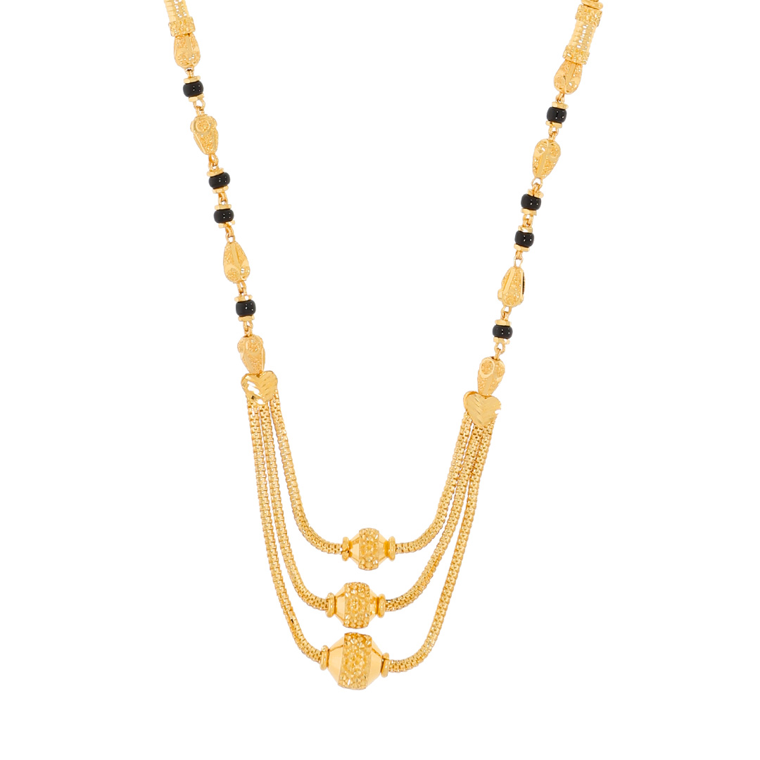 trio mani Gold Mangalsutra with Free Gold Coin