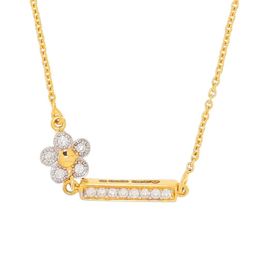 THE FLOWER BAR NECKLACE with Free Gold Coin