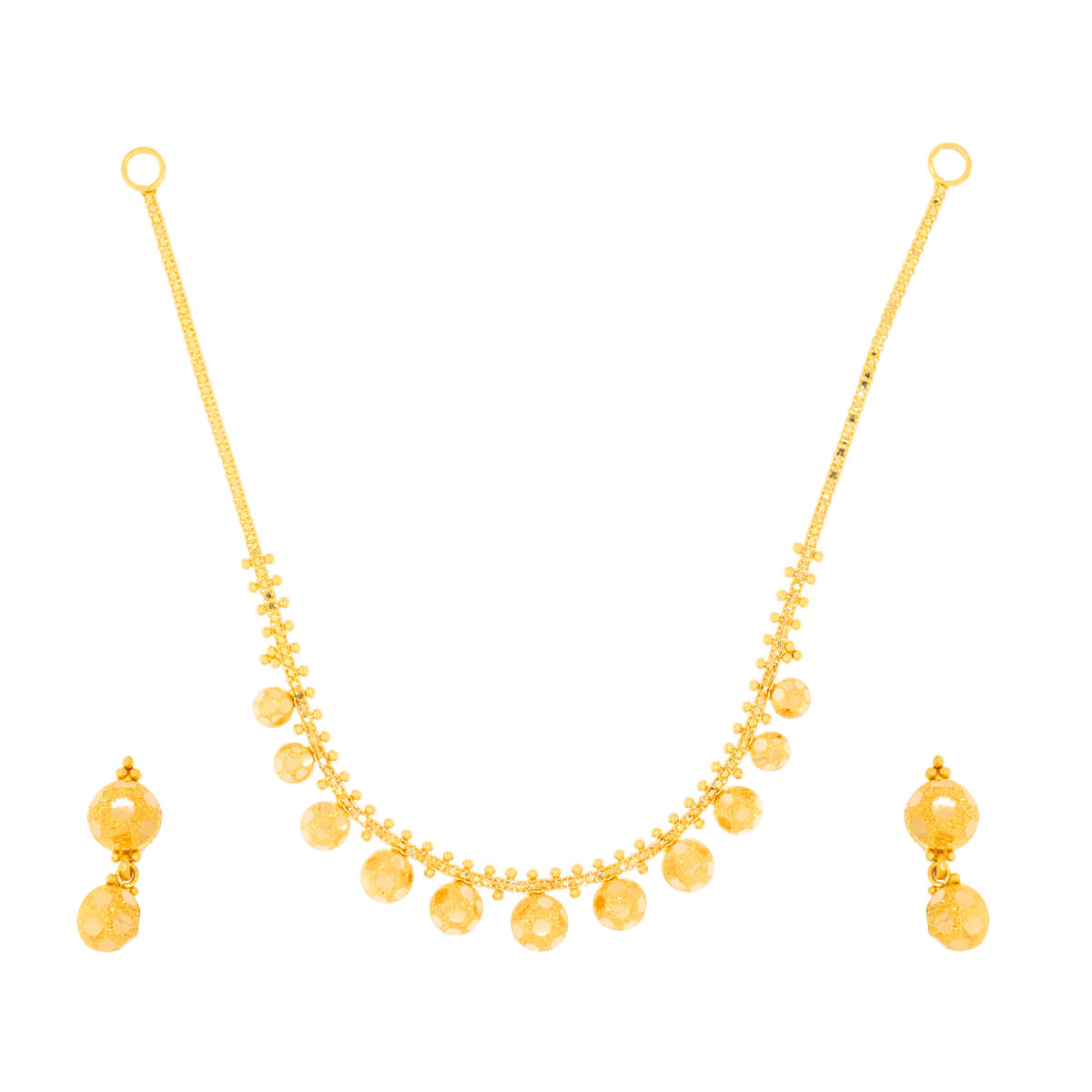 round Gold Necklace Set