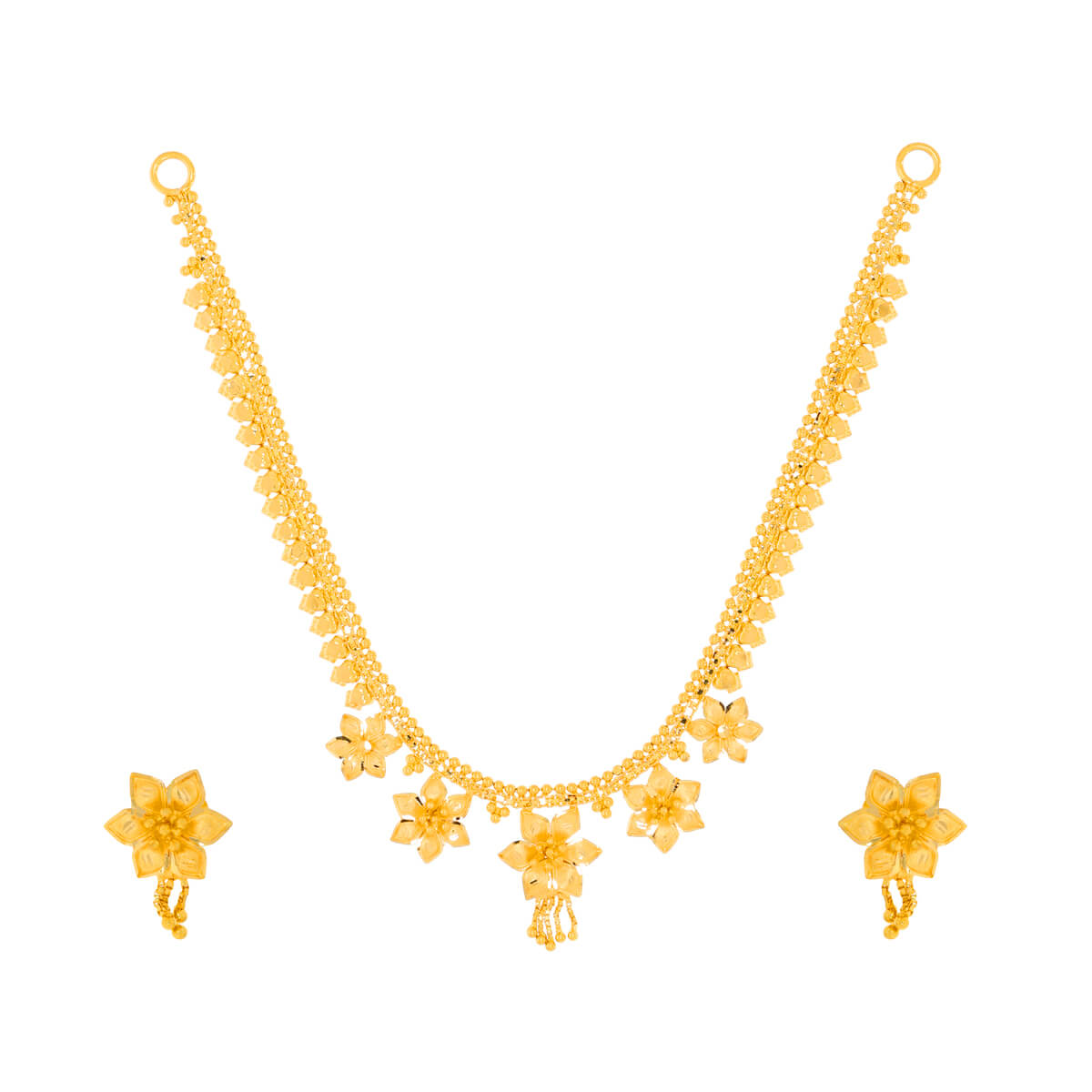 floral Gold Necklace Set