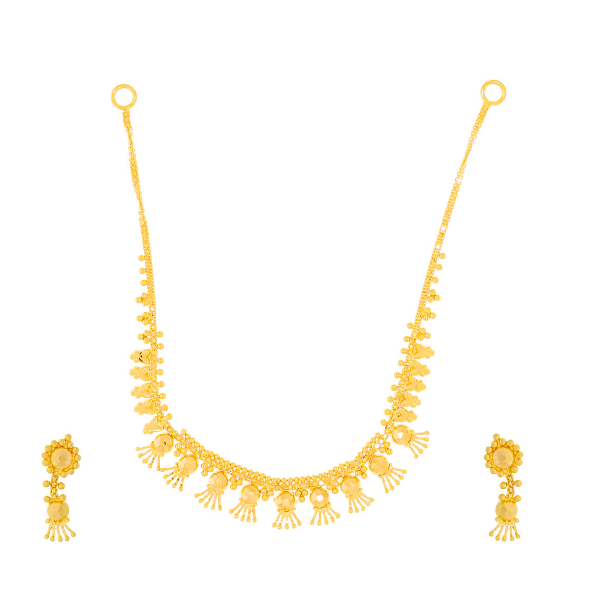 Intricate Gold Necklace Set with Free Gold Coin