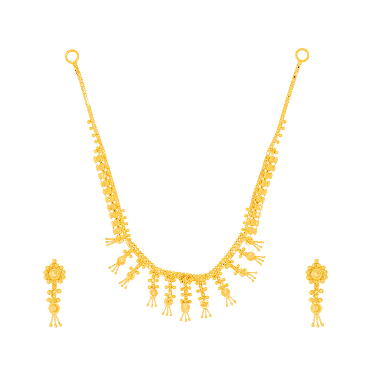 lineing Gold Necklace Set with Free Gold Coin