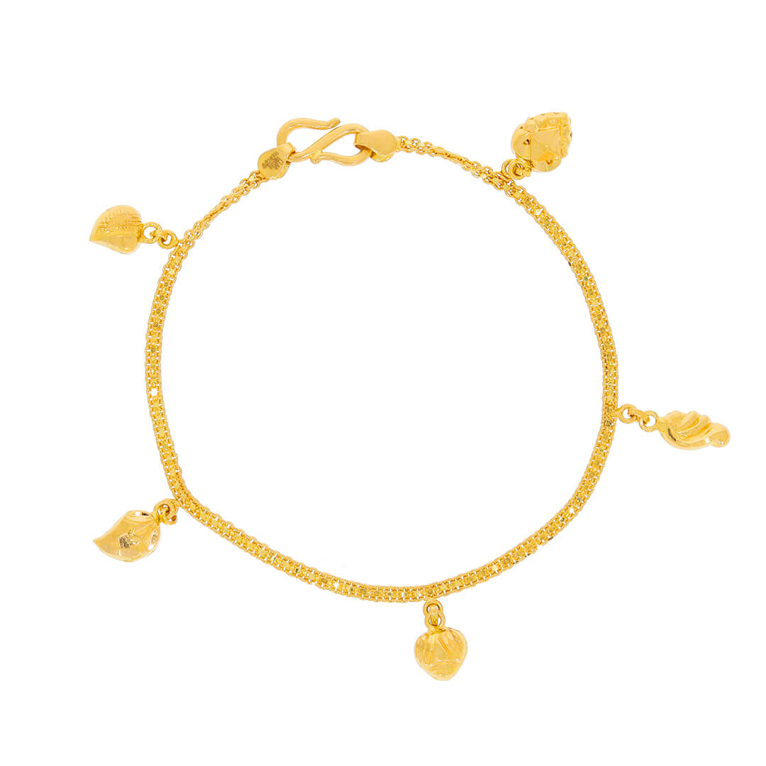 Beautiful Charm gold Bracelet with Free Gold Coin