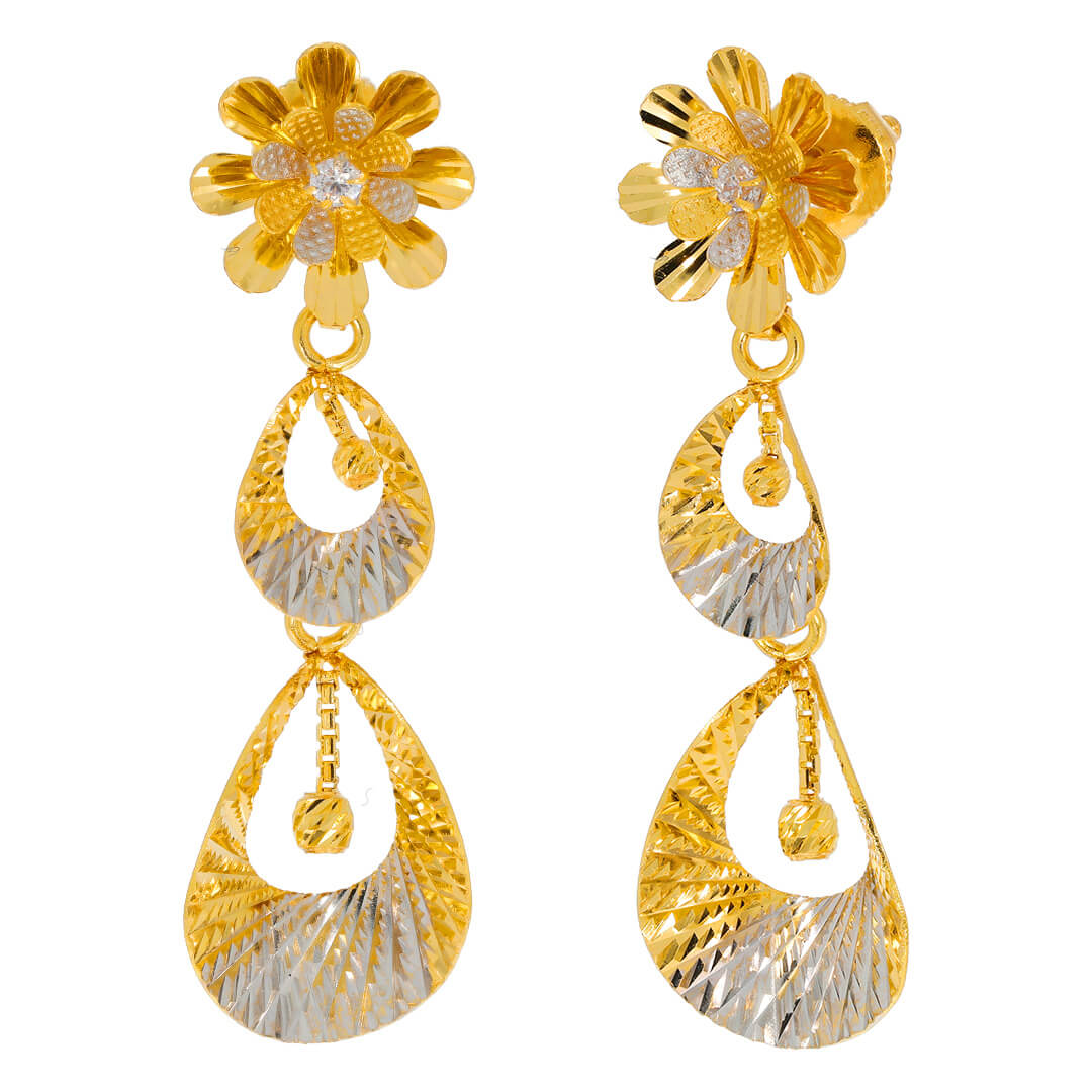 Yellow Gold Earring with Free Gold Coin