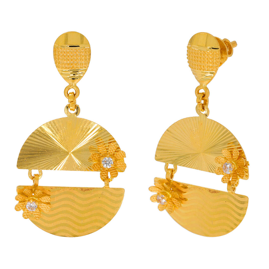 Yellow Gold Earring with Free Gold Coin