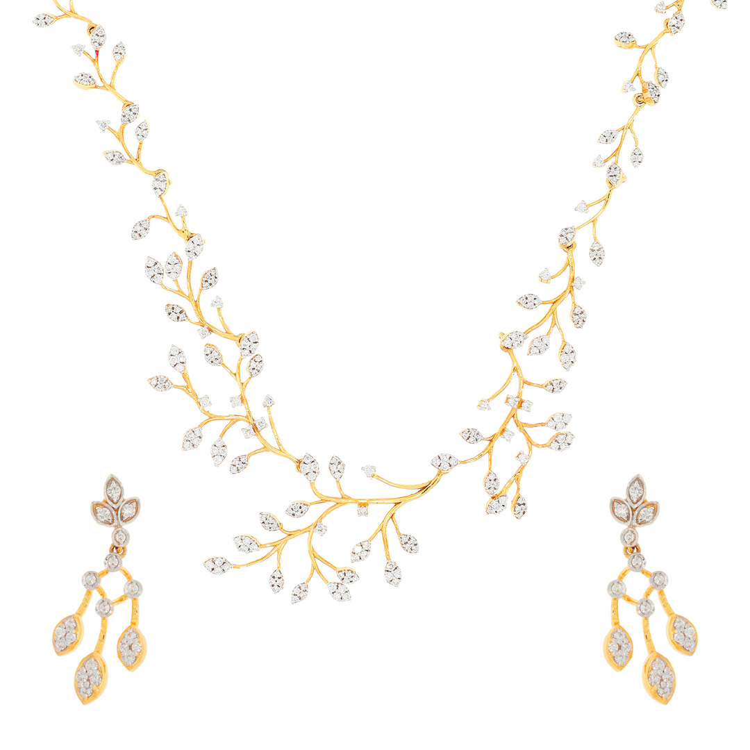 Diamond Necklace Set For Women with Free Gold Coin