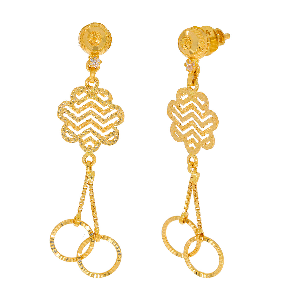 WHP Jewellers 22KT (916) Gold Earring for Women with Free Gold Coin