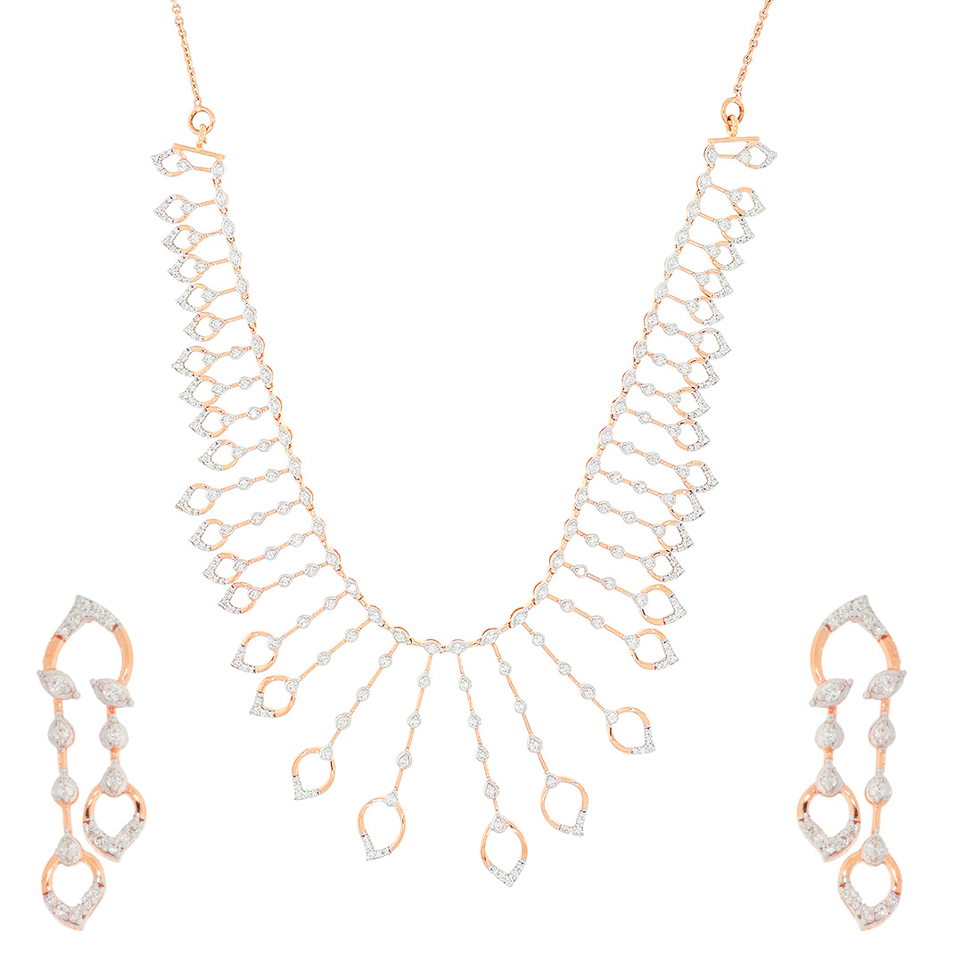 Diamond Necklace Set For Women with Free Gold Coin