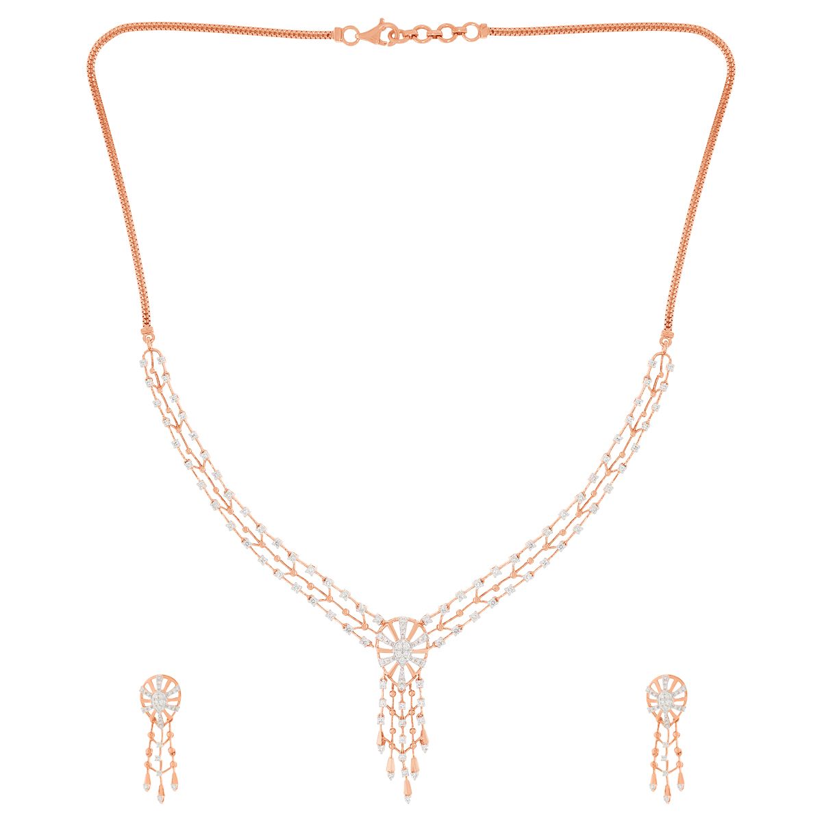 Diamond Necklace Set For Women with Free Gold Coin