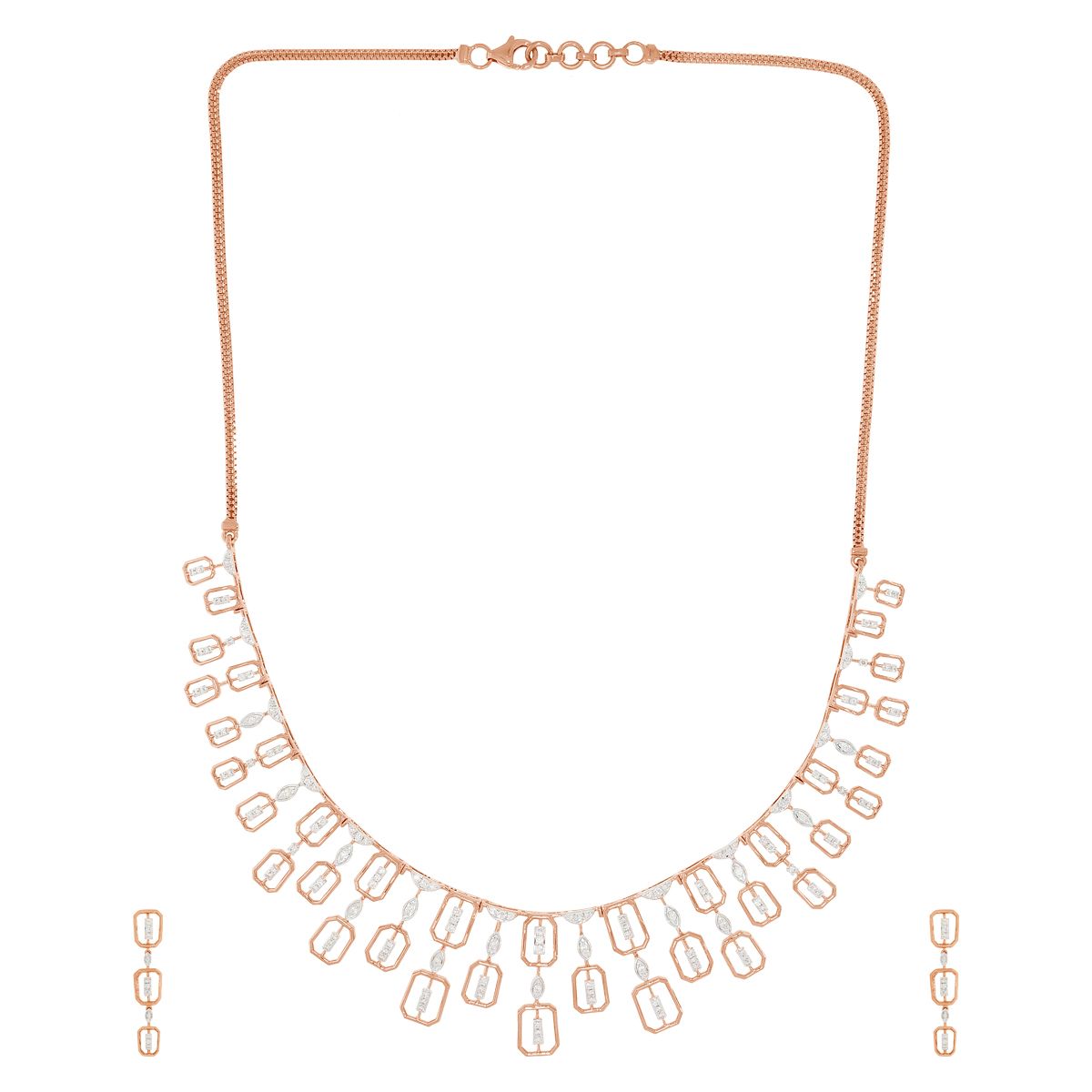 Diamond Necklace Set For Women with Free Gold Coin