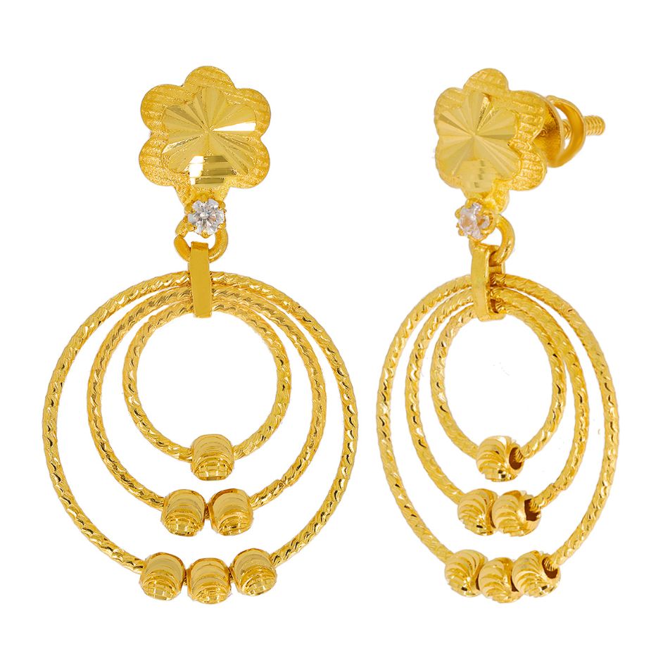 Gold Earring for Women with Free Gold Coin