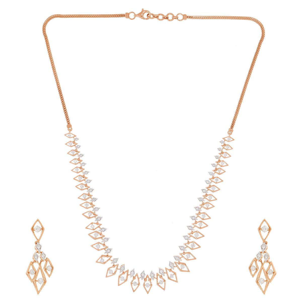 Diamond Necklace Set For Women with Free Gold Coin