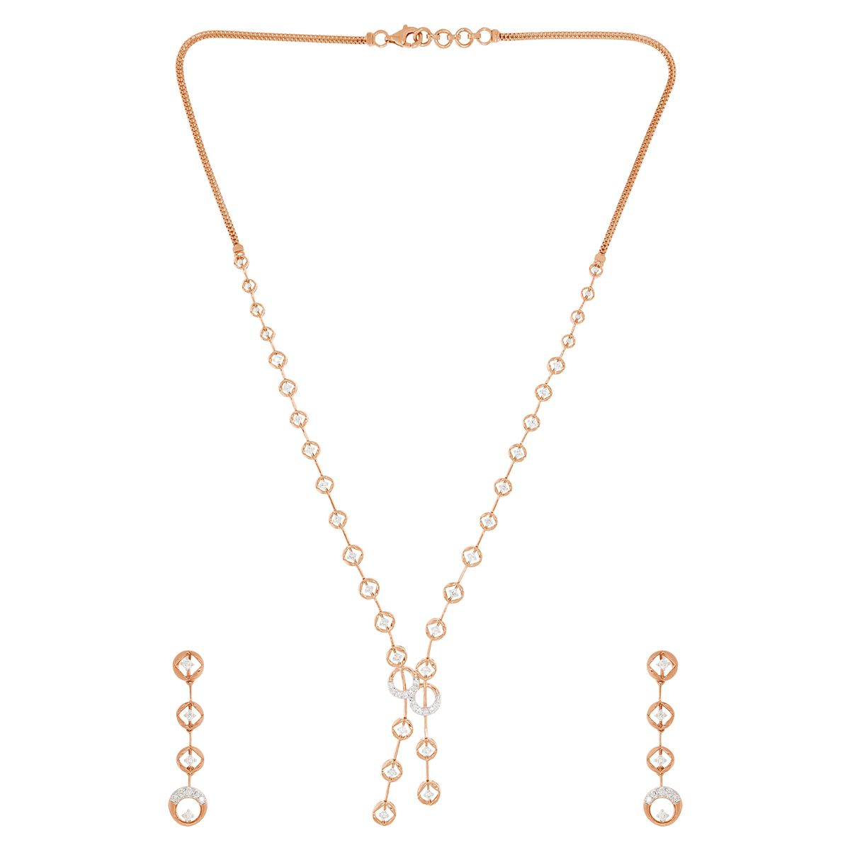 Diamond Necklace Set For Women with Free Gold Coin