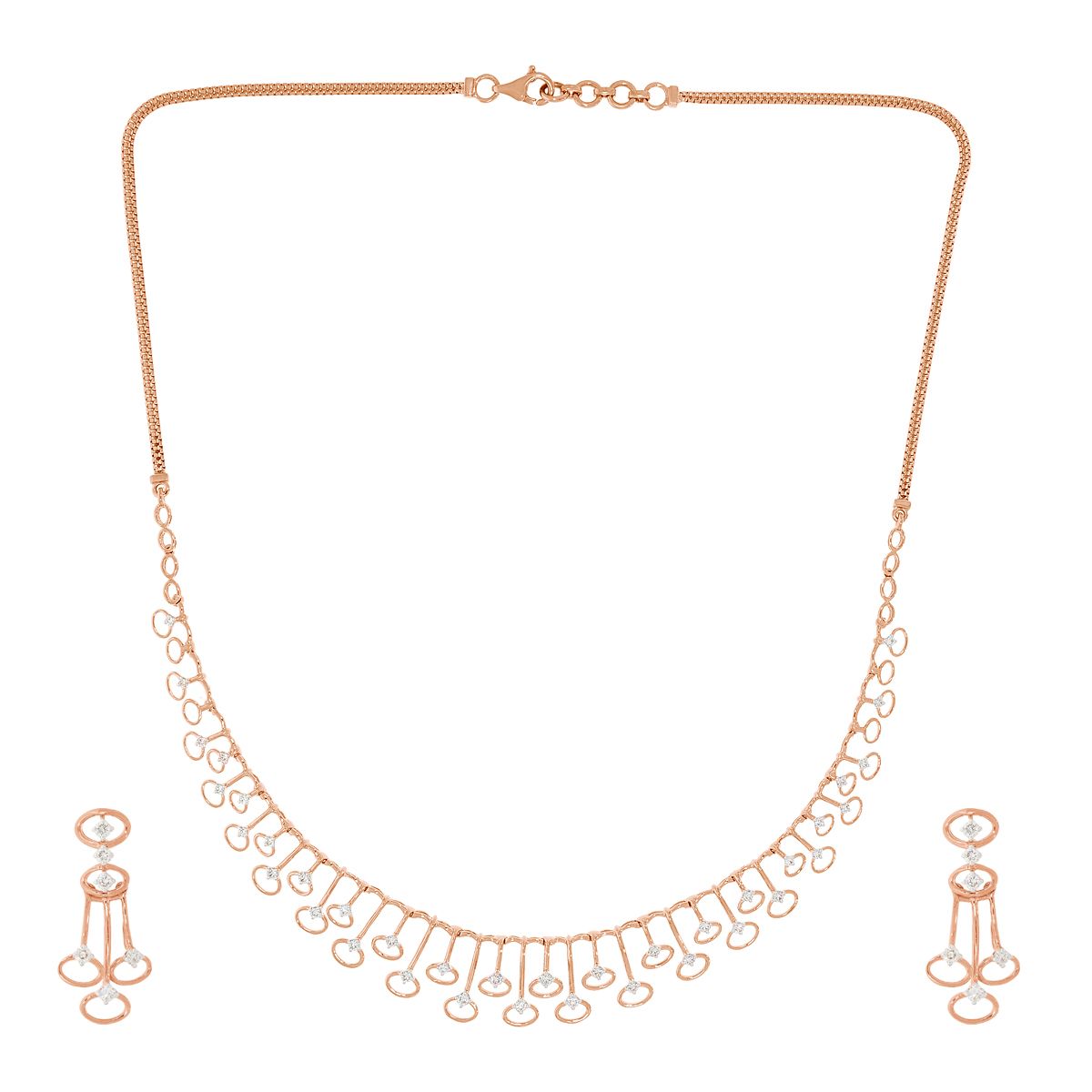 Diamond Necklace Set For Women with Free Gold Coin