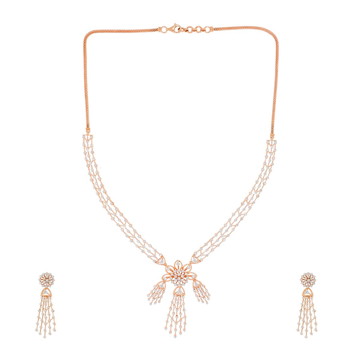 Diamond Necklace Set For Women with Free Gold Coin