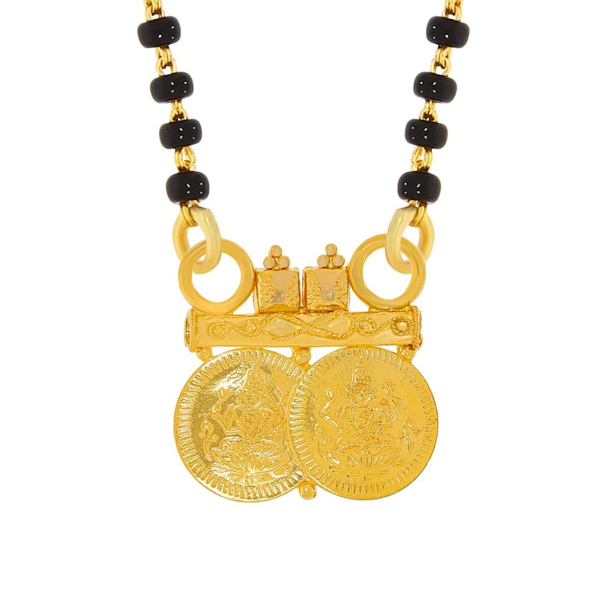 Elegant Laxmi Gold Mangalsutra Pendant with Free Gold Coin