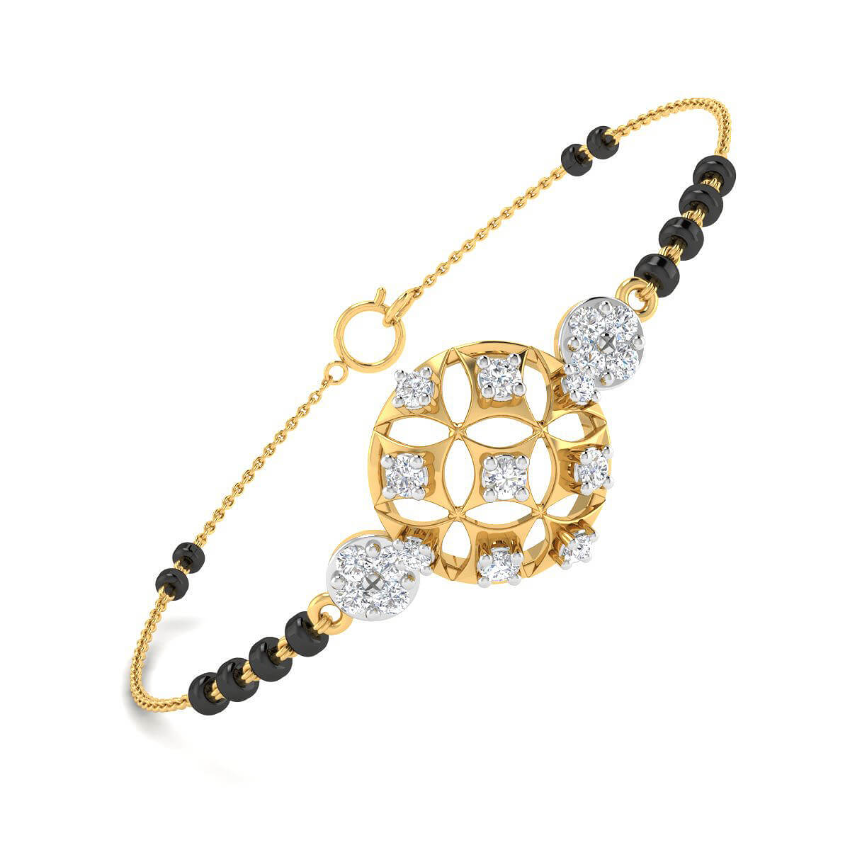 Aara Diamond Mangalsutra Bracelet with Free Gold Coin