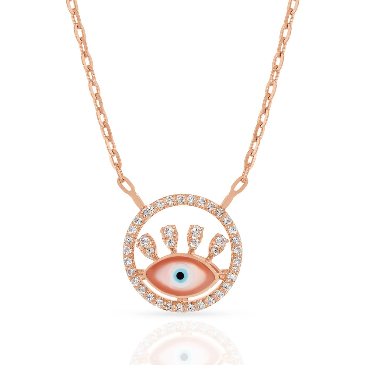 Fedora Evil Eye Pendant with Chain