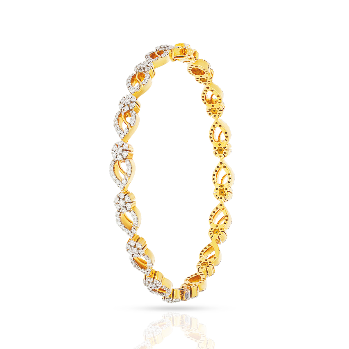 Golden Radiance Diamond Embellished Bangle