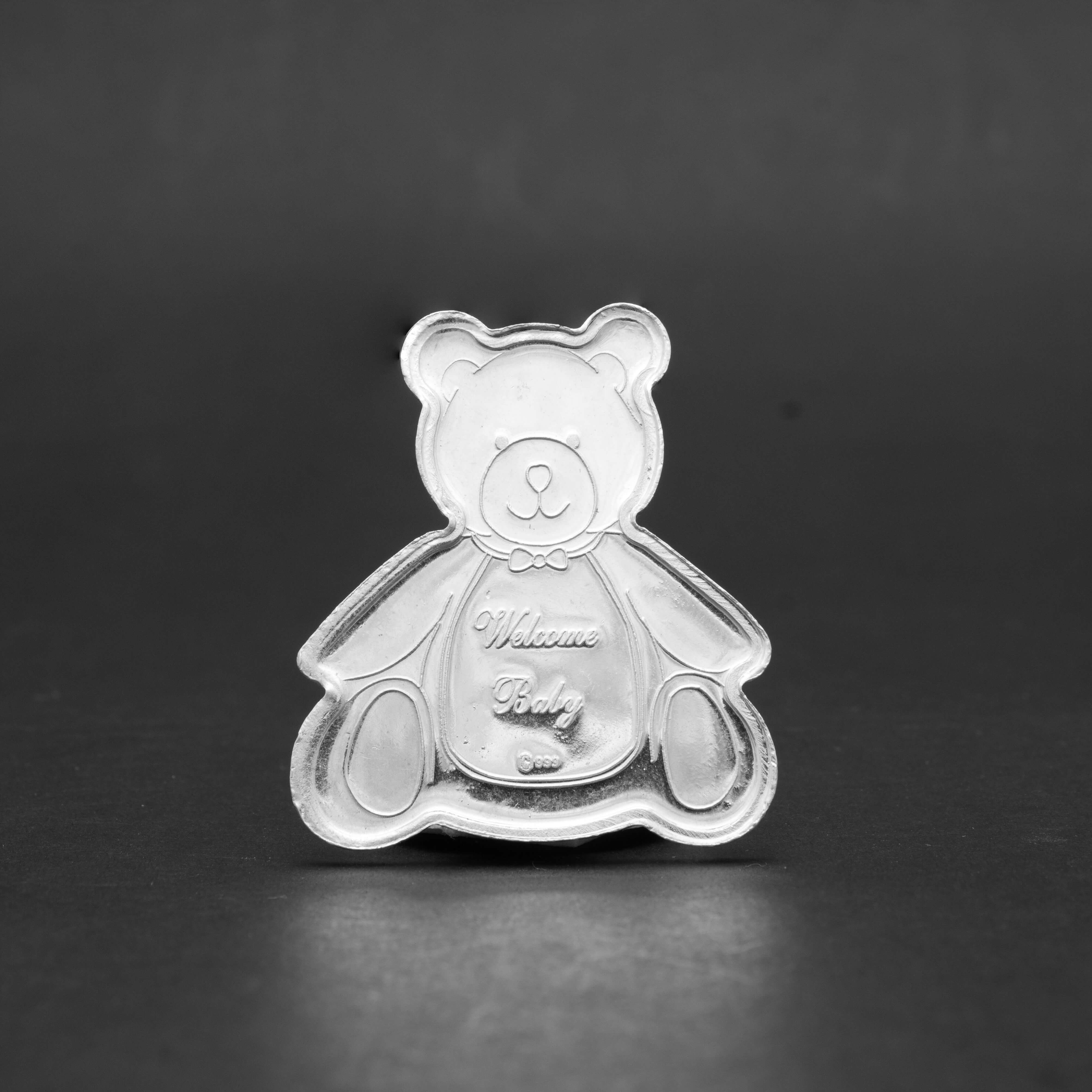 Silver Teddy Bear Shape Coin