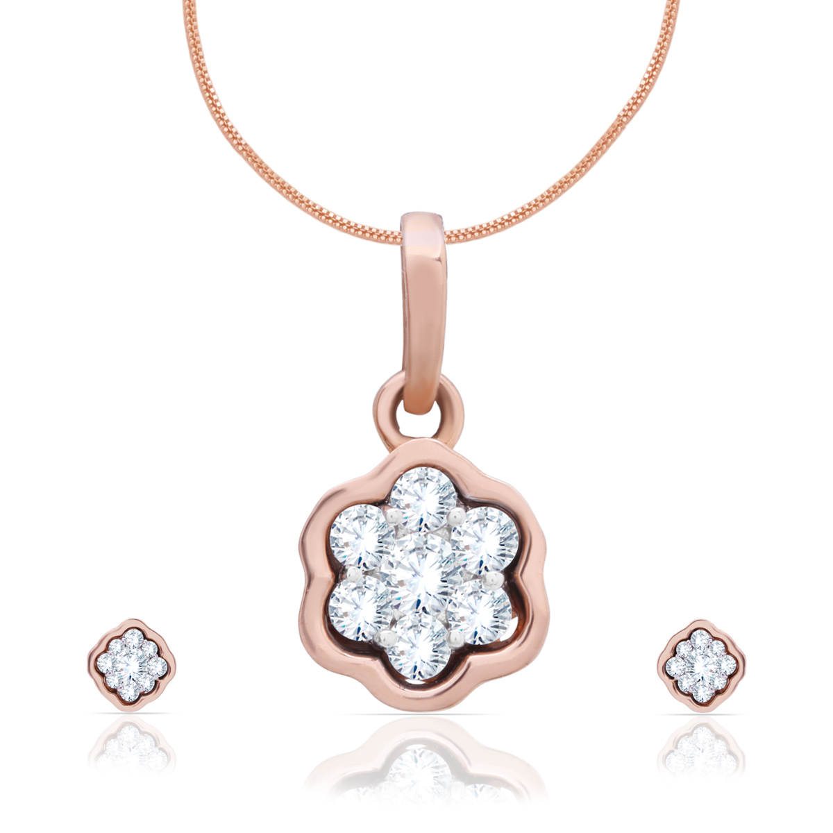 Diamond Pendant Set with Free Gold Coin