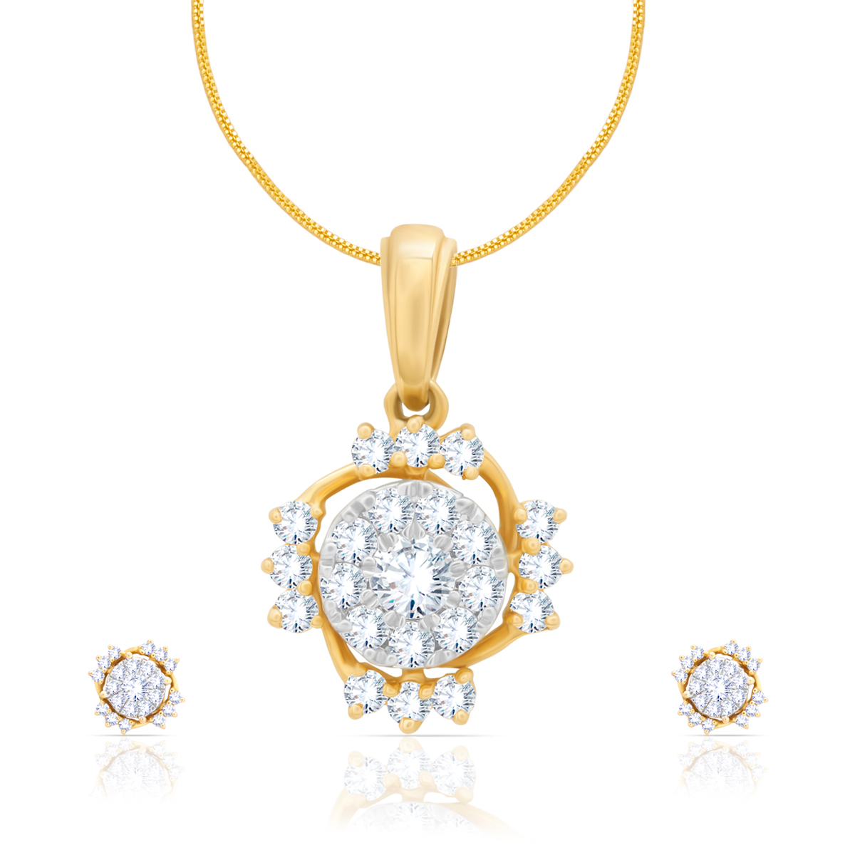 Diamond Pendant Set with Free Gold Coin