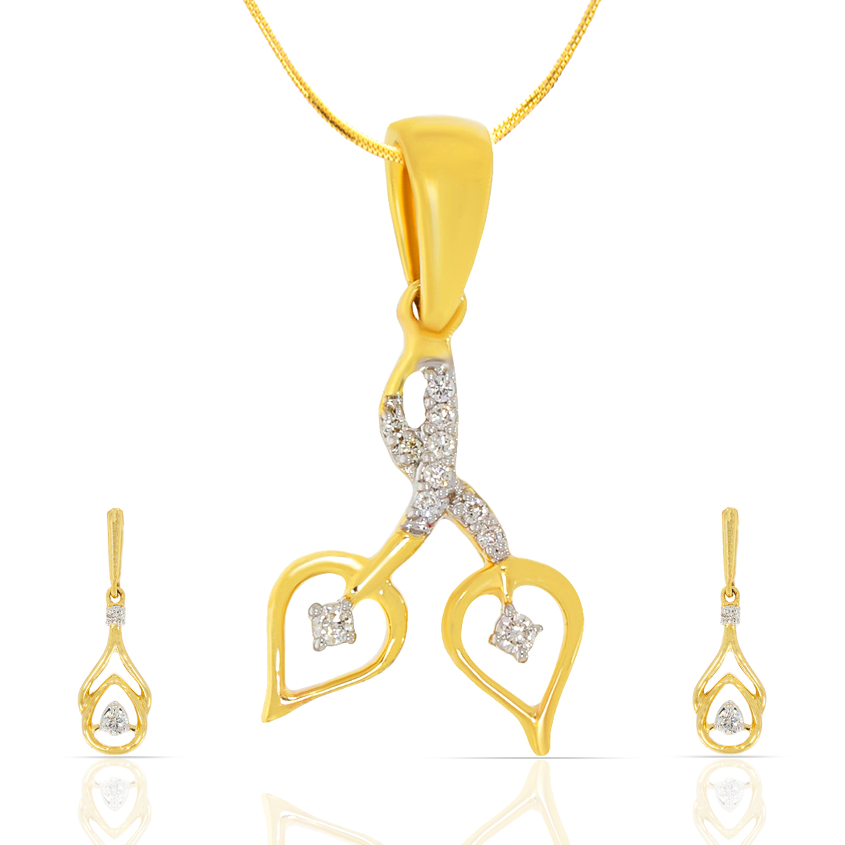 Diamond Pendant Set with Free Gold Coin