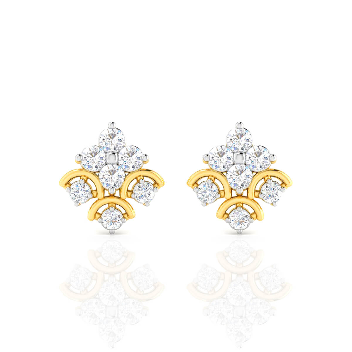 Radiant Flame 18KT Gold Earrings with Free Gold Coin