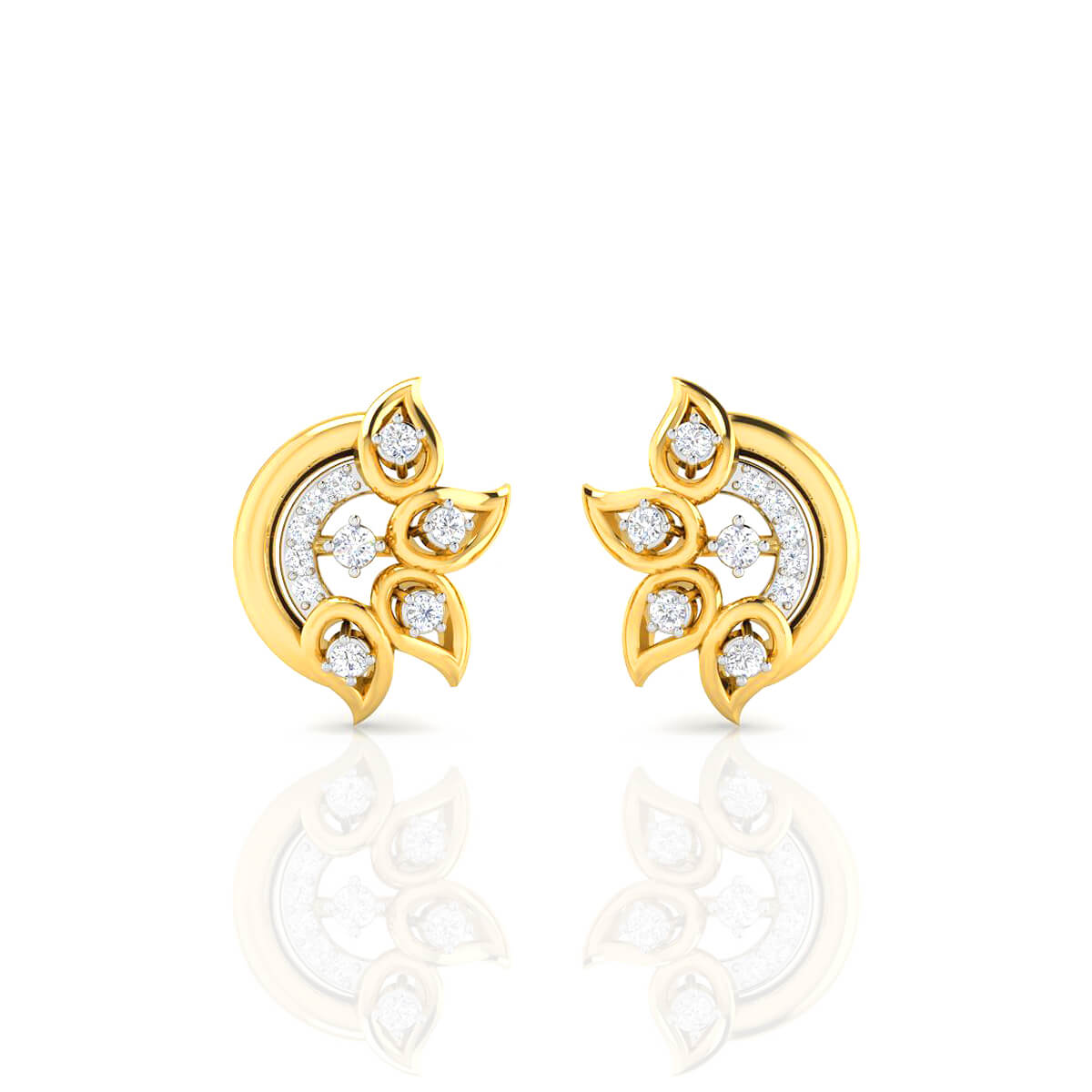 Golden Essence 18KT Gold Earrings with Free Gold Coin