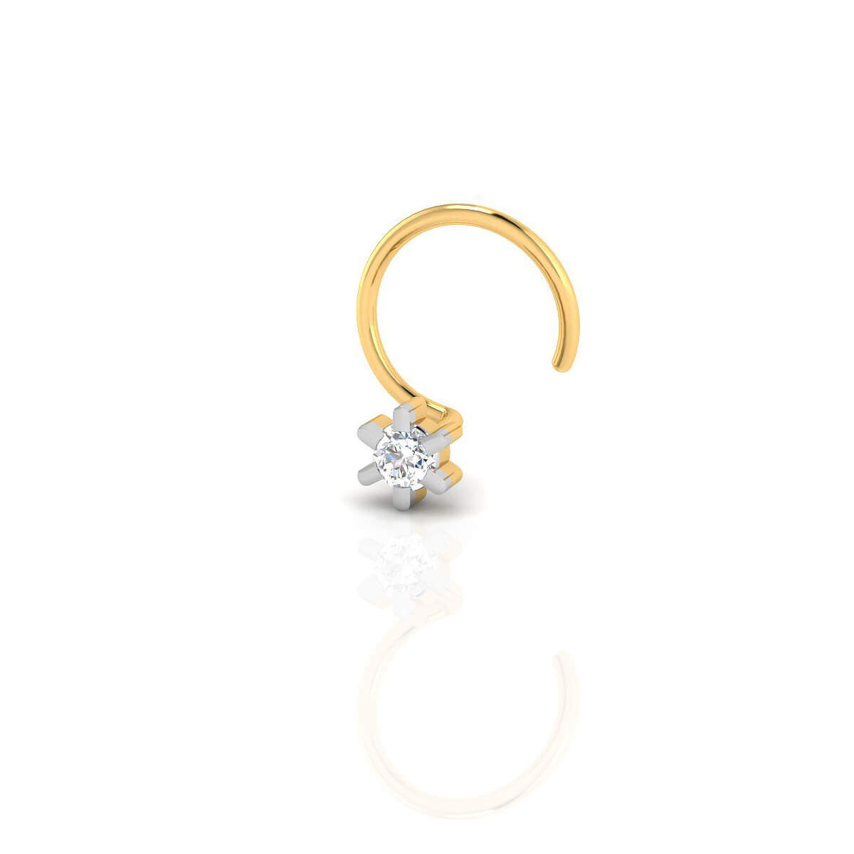 Gorgeous 18kt Gold CZ Nose Pin