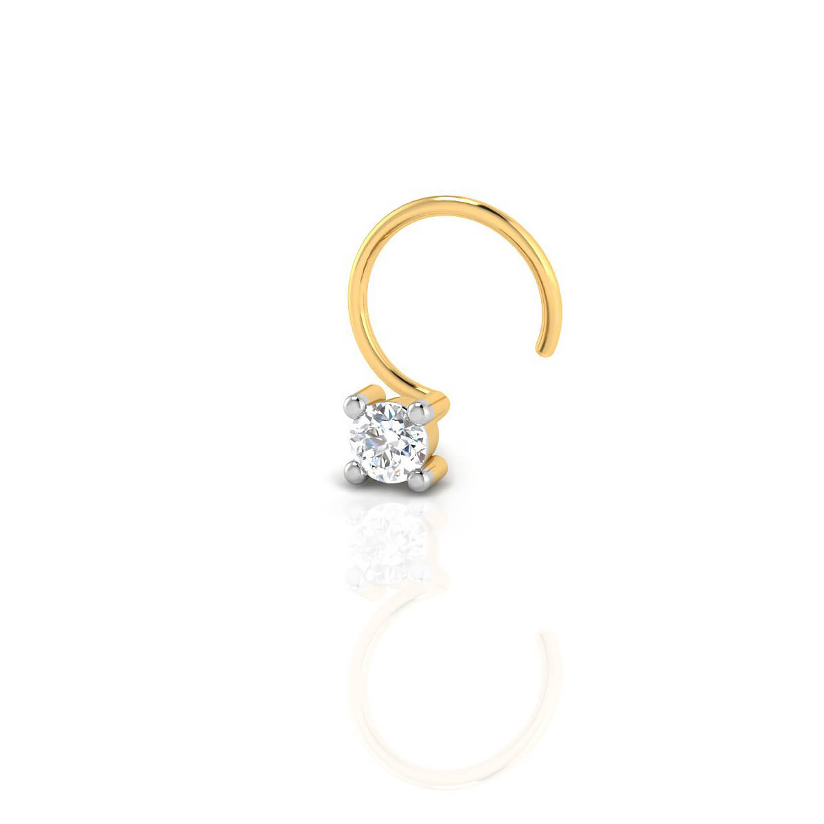 18kt Gold Nose Stud with Dazzling CZ