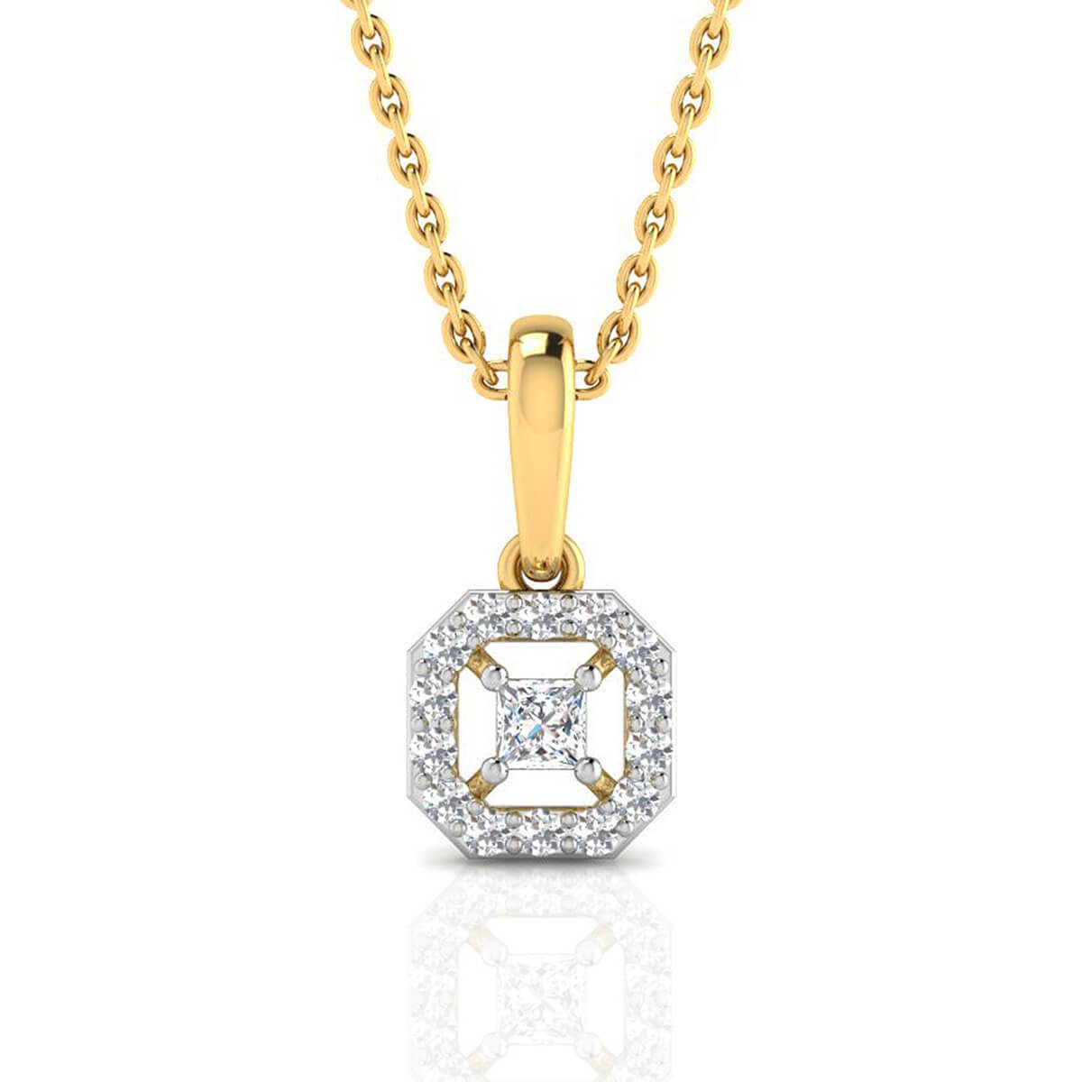 Subtle Sophistication 18kt Gold Floral Pendant for Daily Wear with Free Gold Coin