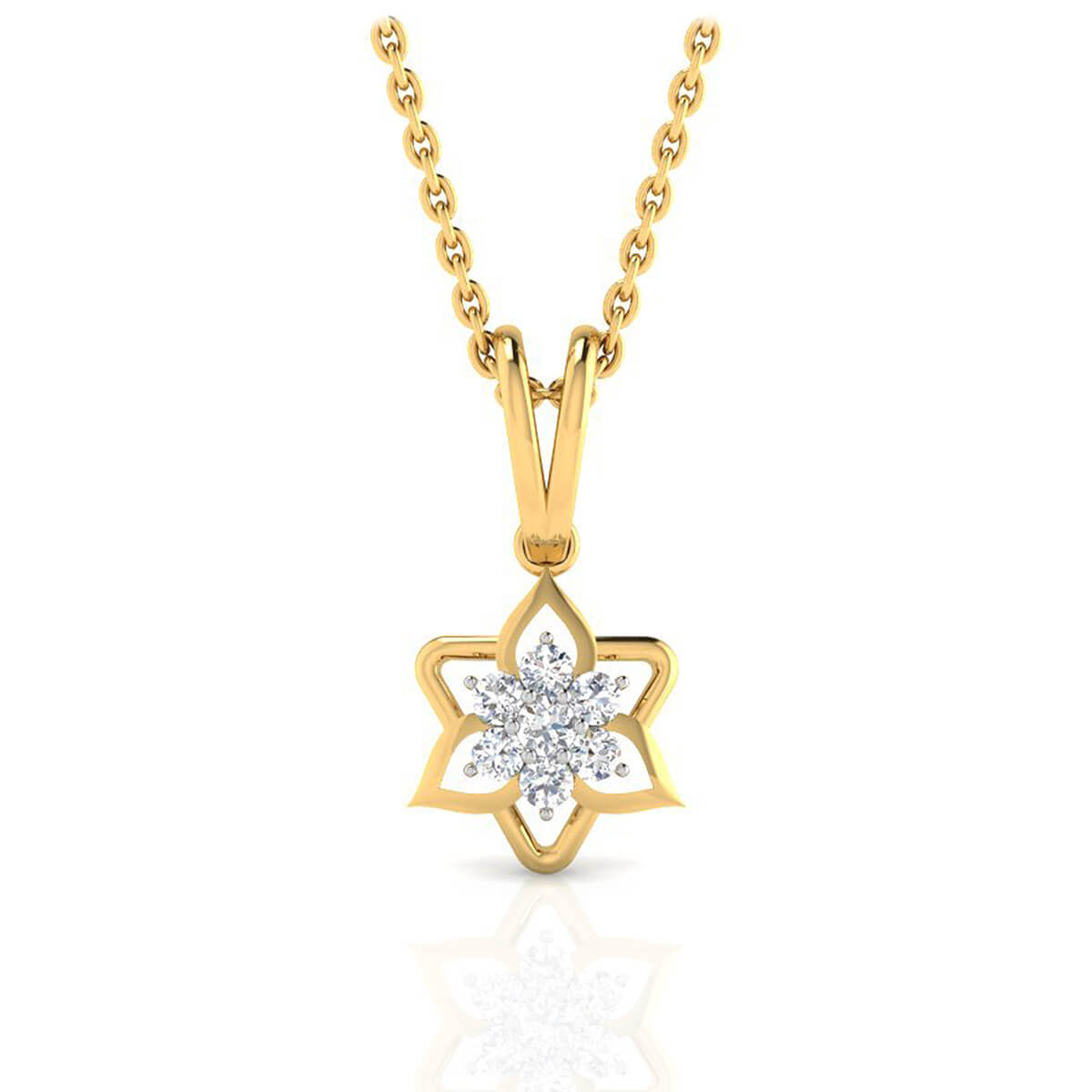 Blossoming Brilliance 18kt Floral Pendant for Daily Delight with Free Gold Coin