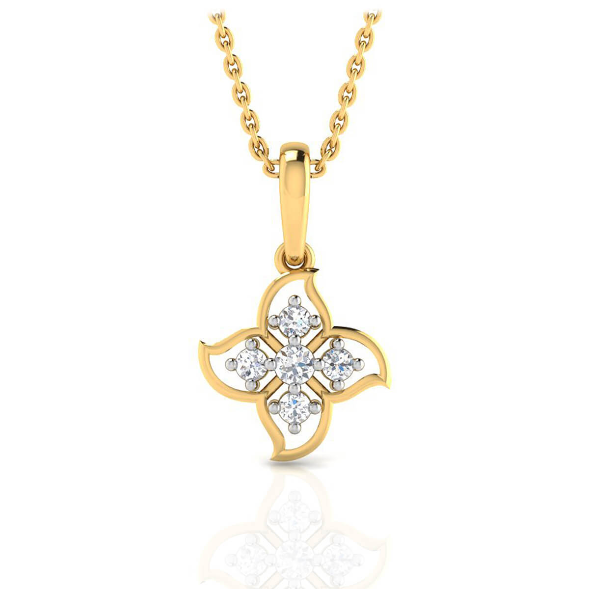 Golden Flora 18kt Floral Pendant for Everyday Glamour