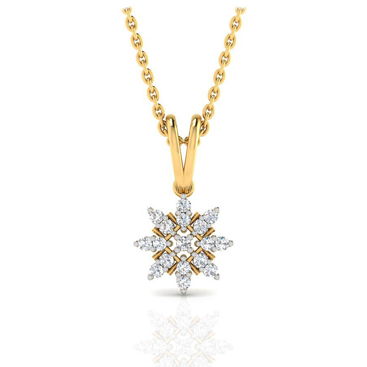 Blossoming Elegance 18kt Floral Pendant for Every Day with Free Gold Coin