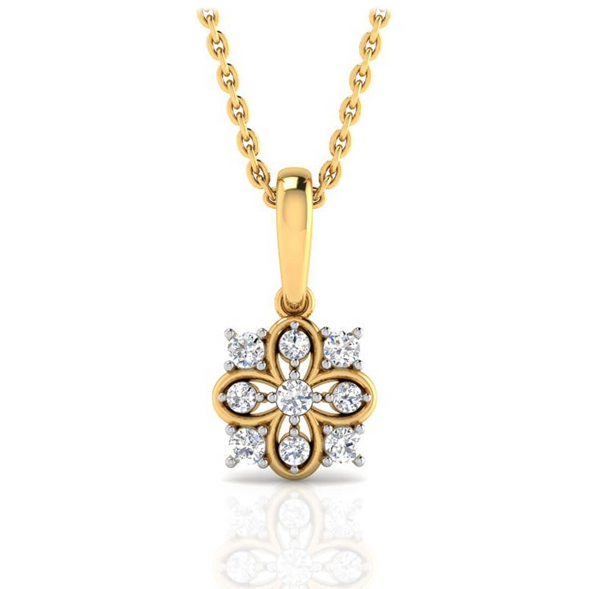 Charming Petals 18kt Floral Pendant for Everyday Wear with Free Gold Coin