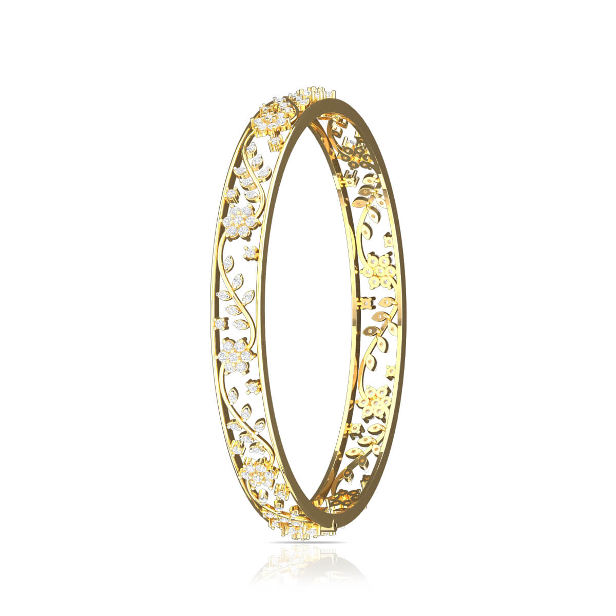 Bridal Brilliance Diamond Bangle for Weddings with Free Gold Coin