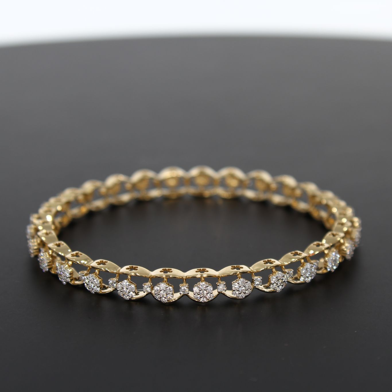 FLORAL MIRACLE DIAMOND BANGLE with Free Gold Coin