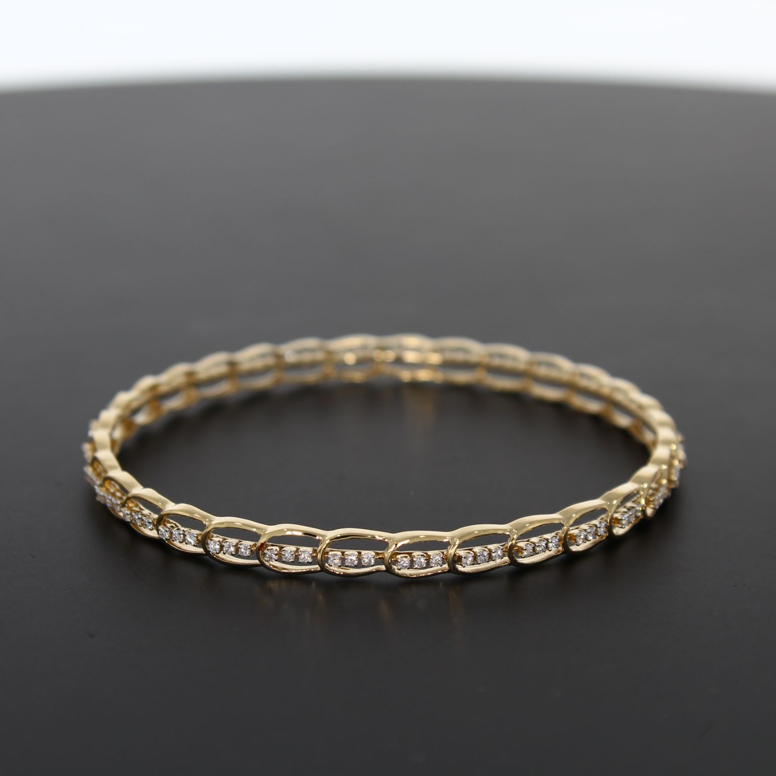 Stunning Floweret Dimond Bangle with Free Gold Coin