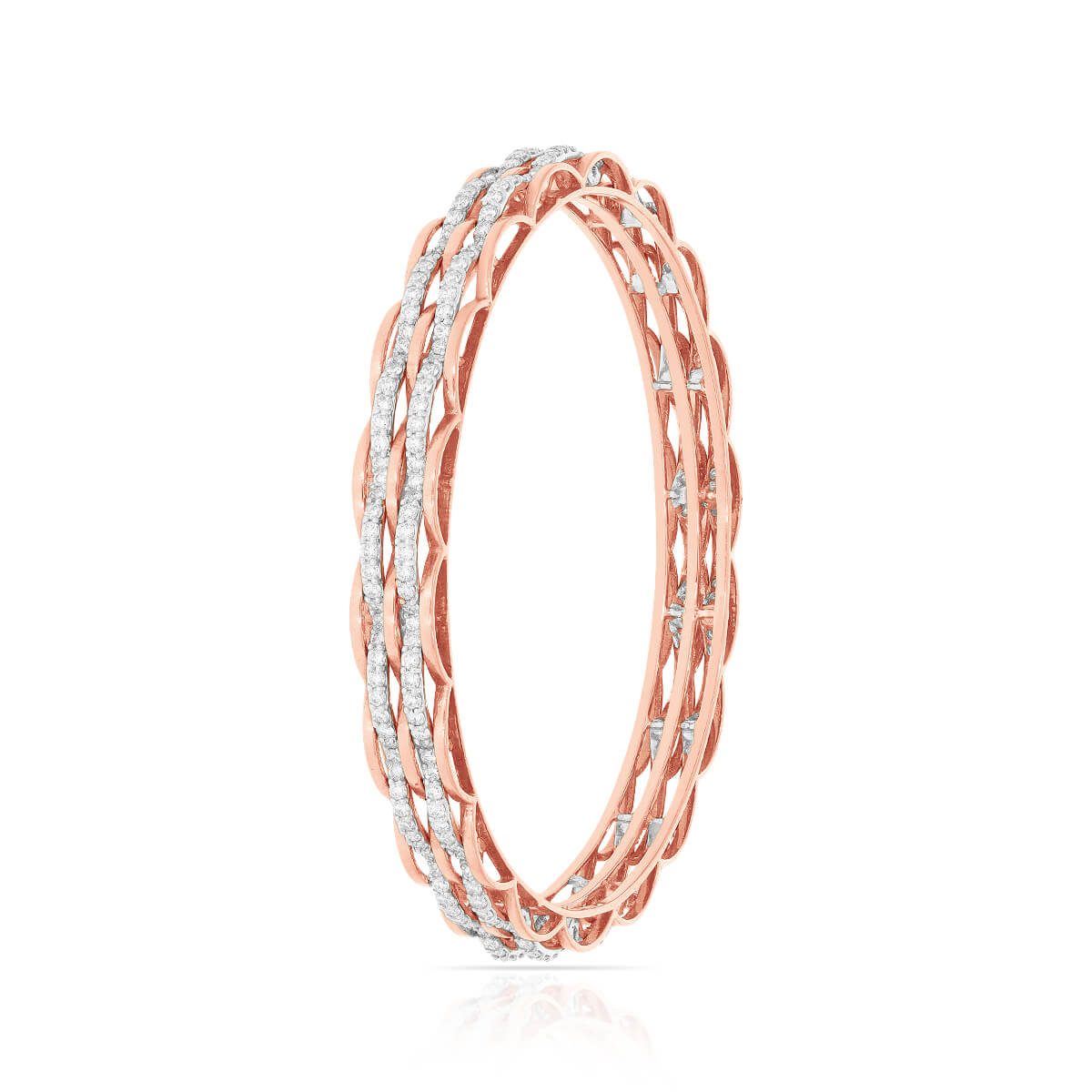 Blush Elegance Rose Gold Diamond Bangle