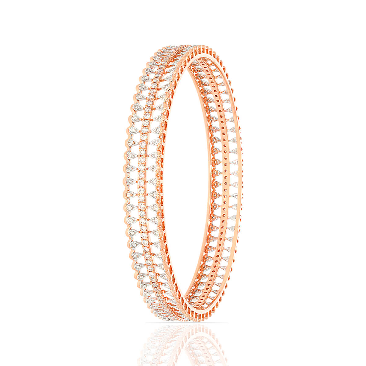 Radiant Debut New Rose Gold Diamond Bangle with Free Gold Coin