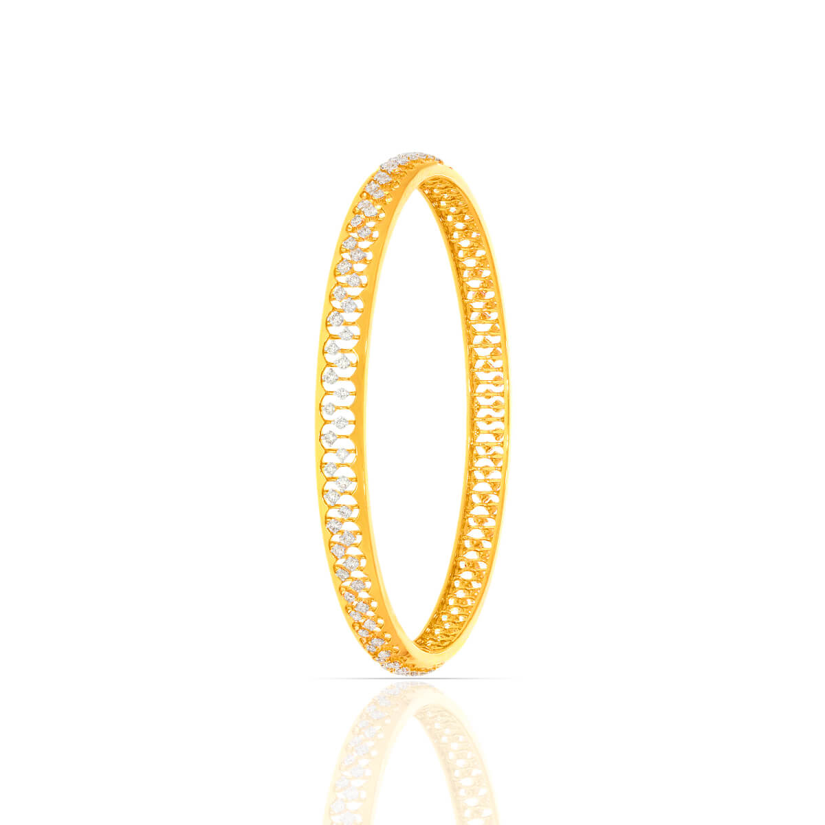 Intricate Splendor Diamond Bangle with Free Gold Coin