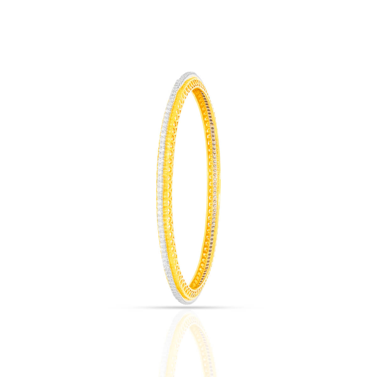 Refined Elegance Single Line Diamond Bangle with Free Gold Coin