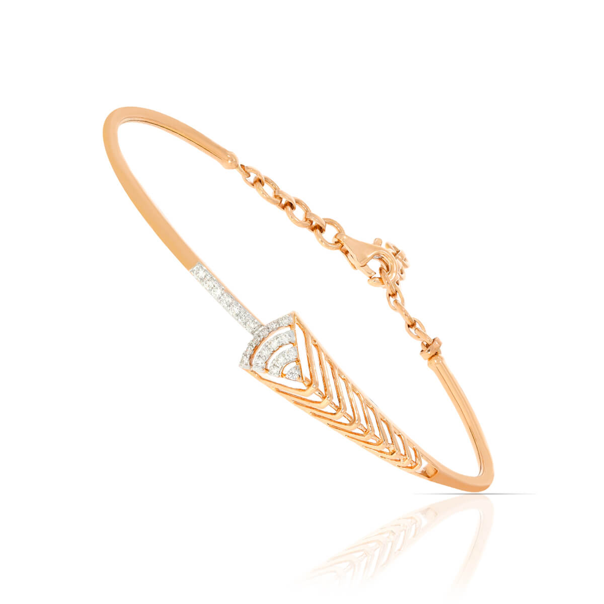 The Blushing Rose Gold Kada Bracelet with Free Gold Coin