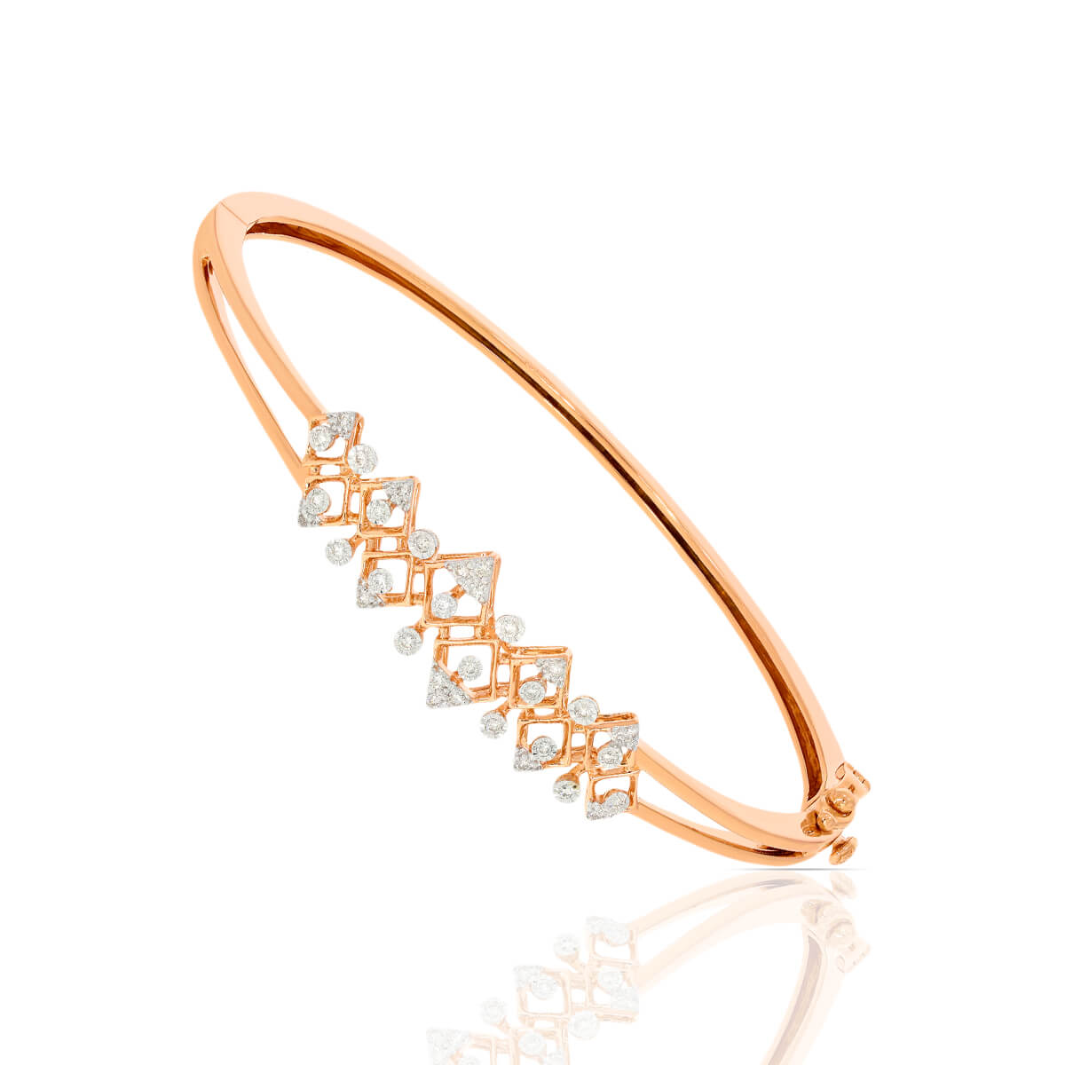 Luminous Pink Gold Diamond Bracelet with Free Gold Coin