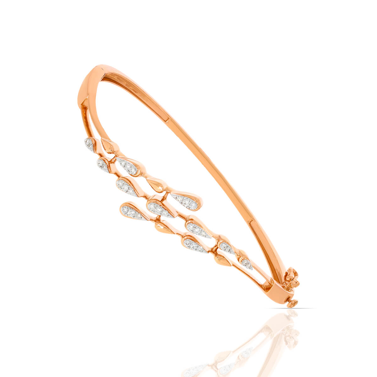 Delicate Leafy Rose Gold Diamond Bracelet