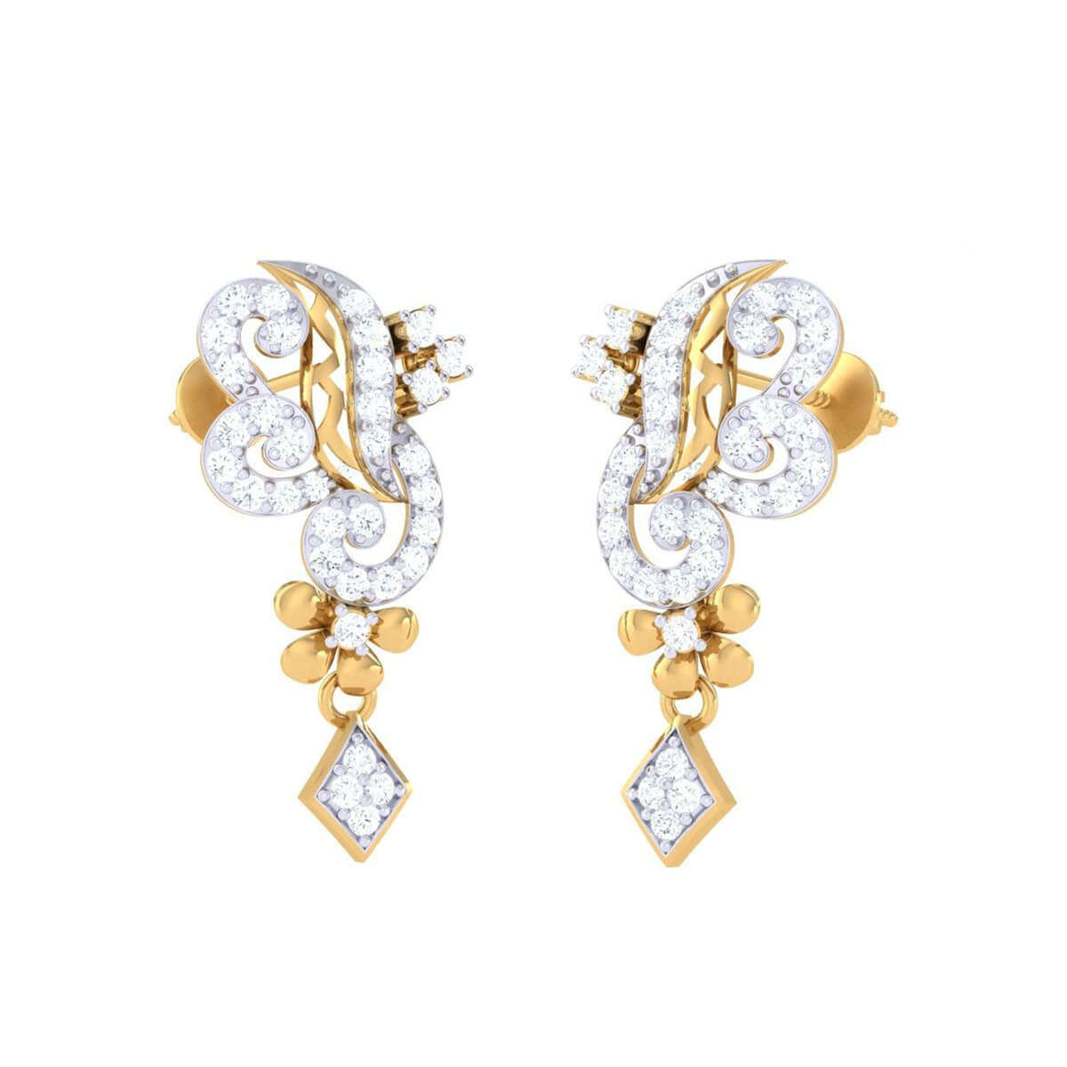 Diamond Earrings with Free Gold Coin