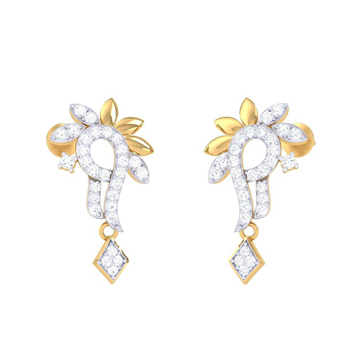 Diamond Earrings with Free Gold Coin