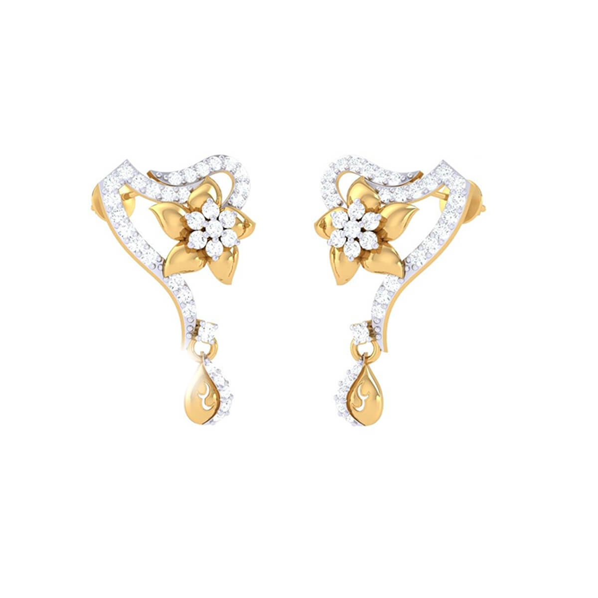 Diamond Earrings with Free Gold Coin