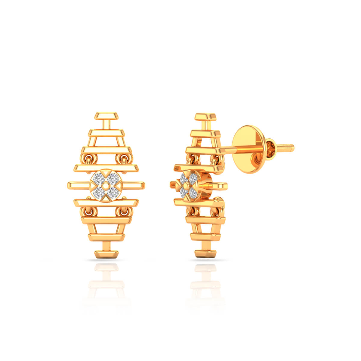 Diamond Earring with Free Gold Coin